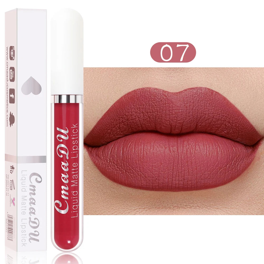 CmaaDu 18 Matte Mist Lip Glaze Long-lasting waterproof Moisturizing Lip Gloss Natural Healthy Lipstick