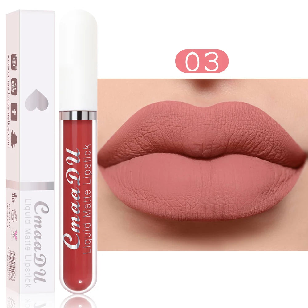 CmaaDu 18 Matte Mist Lip Glaze Long-lasting waterproof Moisturizing Lip Gloss Natural Healthy Lipstick