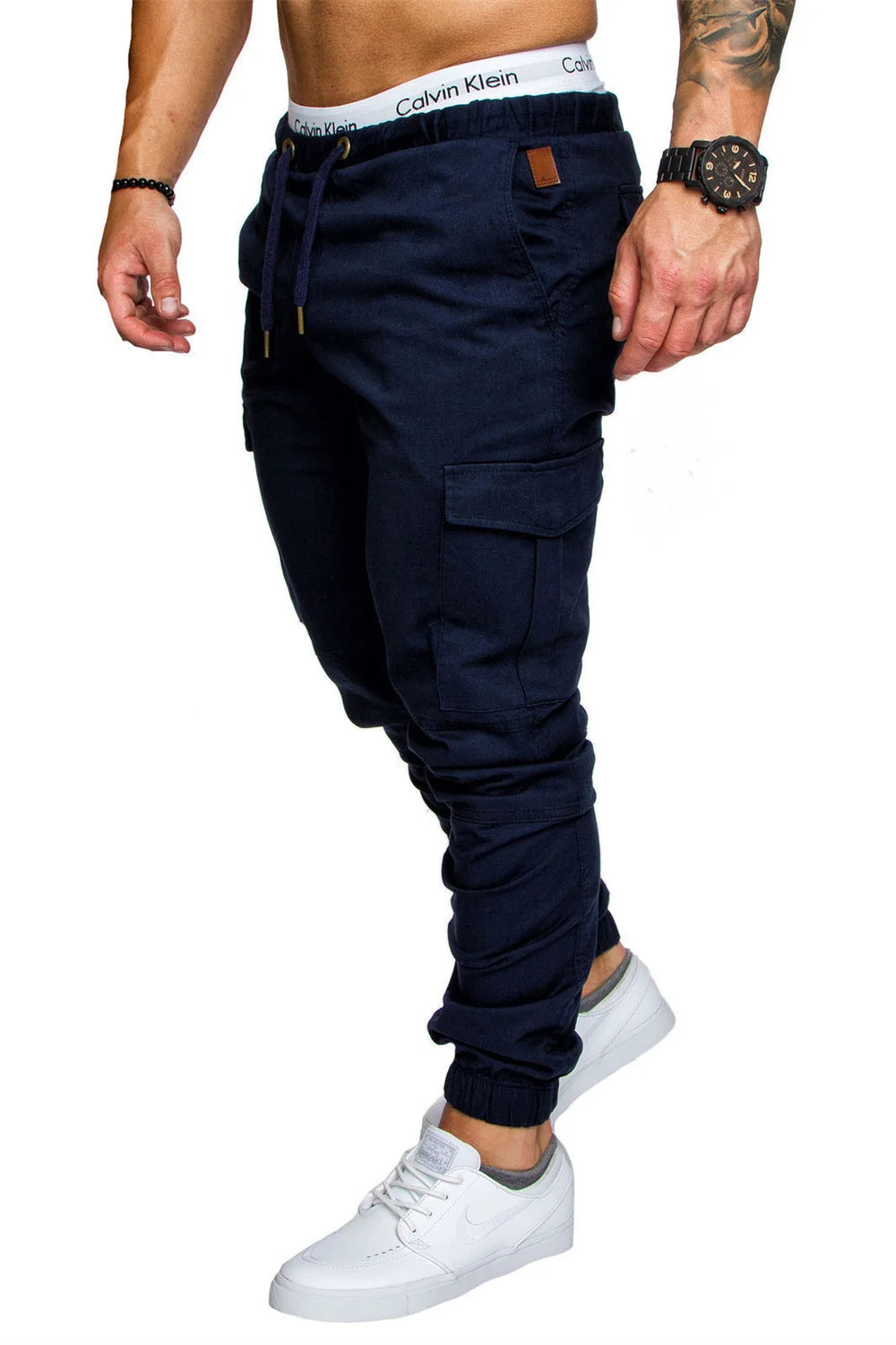 New Tooling Multi Pocket Trousers Men's Cargo Pants Woven Fabric Casual Safari Style Joggers Men