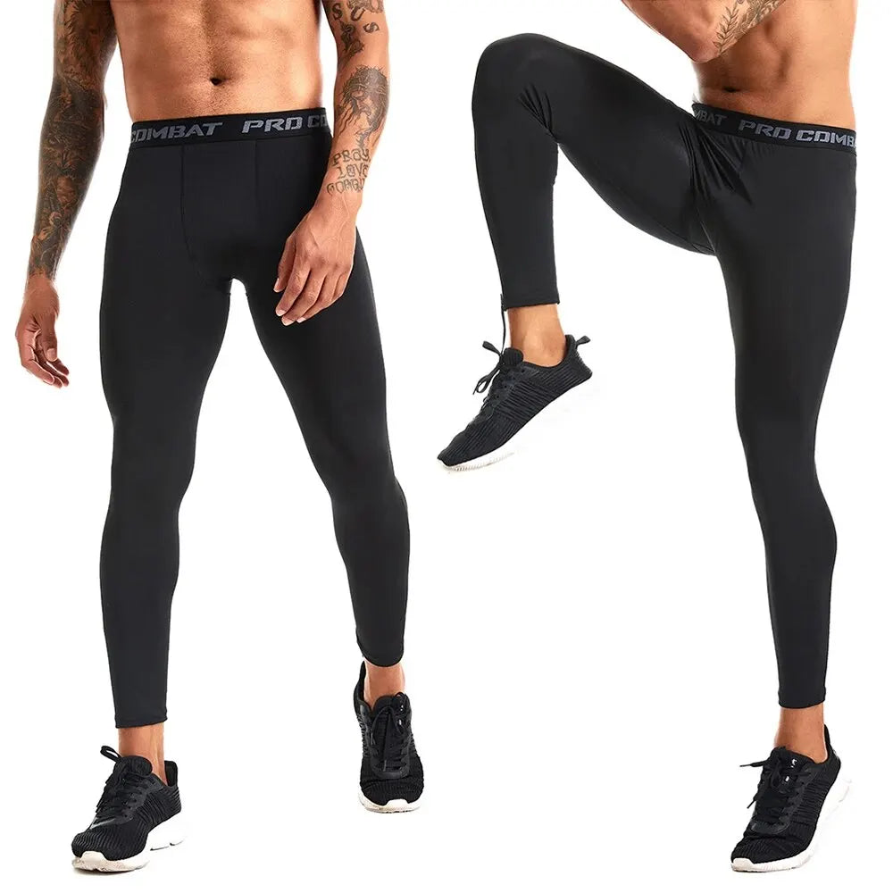 Men's Running Leggings Sportswear Quick Dry Gym Fitness Tights Workout Training Jogging Sports Trousers Compression Sport Pants