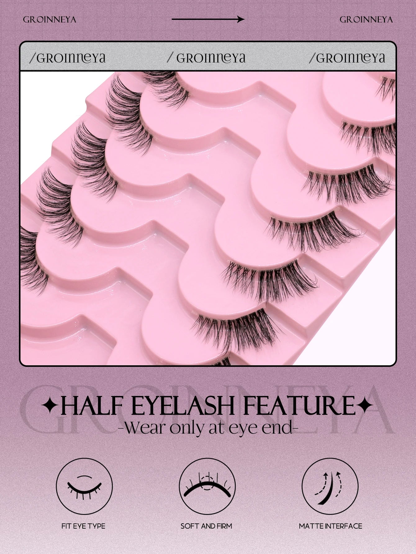 Half Lashes Soft Natural Clear Band Lashes Natural Look Faux Mink Wispy Mink Eyelashes Extension Makeup