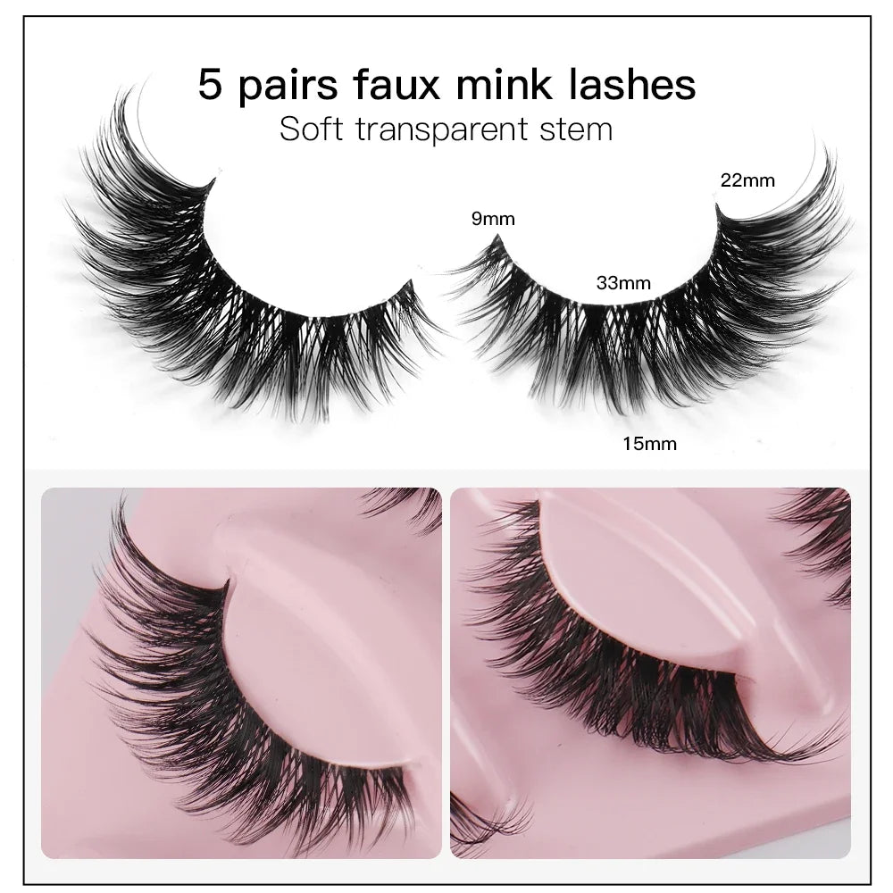 Cat Eye Lashes Faux Mink Eyelashes Natural long Manga Lashes Winged End Eye Elongated Eyelashes Fake Lashes Makeup