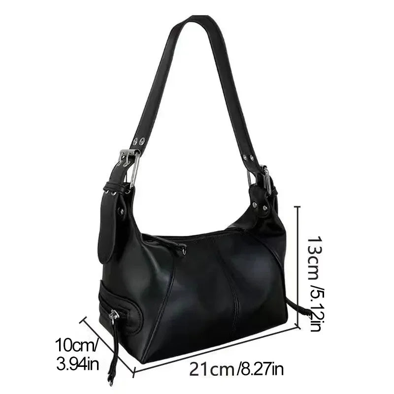 Style Shoulder Bag For Women Trendy Motorcycle Handbag Minimalist Shoulder Purse For Girls Street Wear