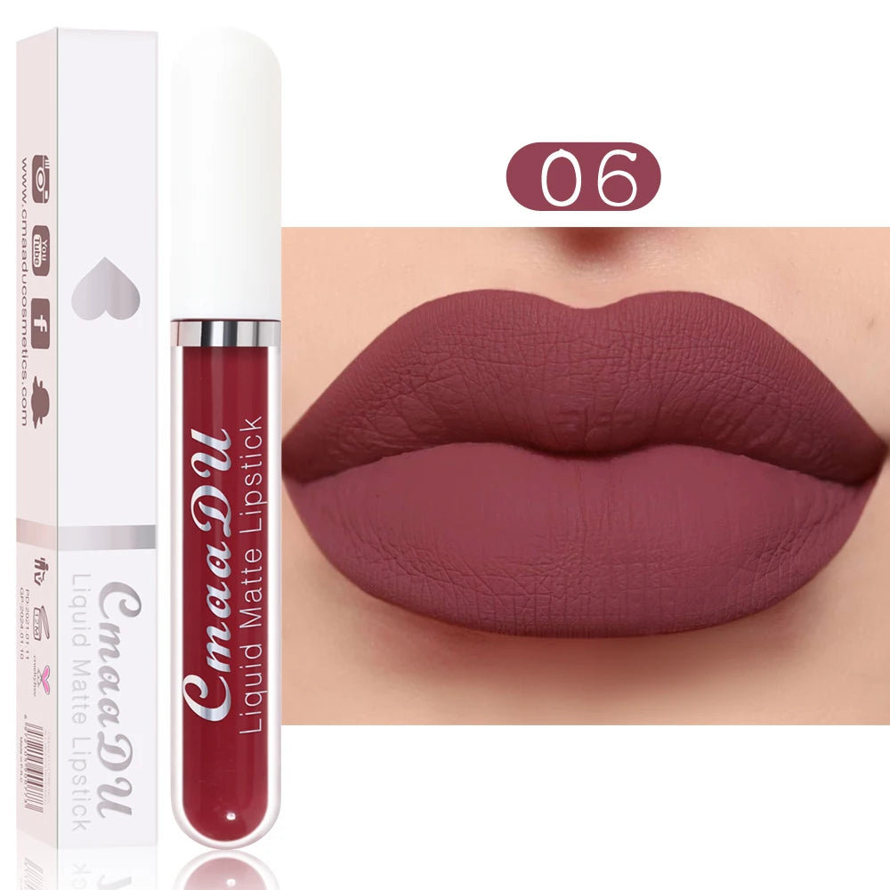 CmaaDu 18 Matte Mist Lip Glaze Long-lasting waterproof Moisturizing Lip Gloss Natural Healthy Lipstick