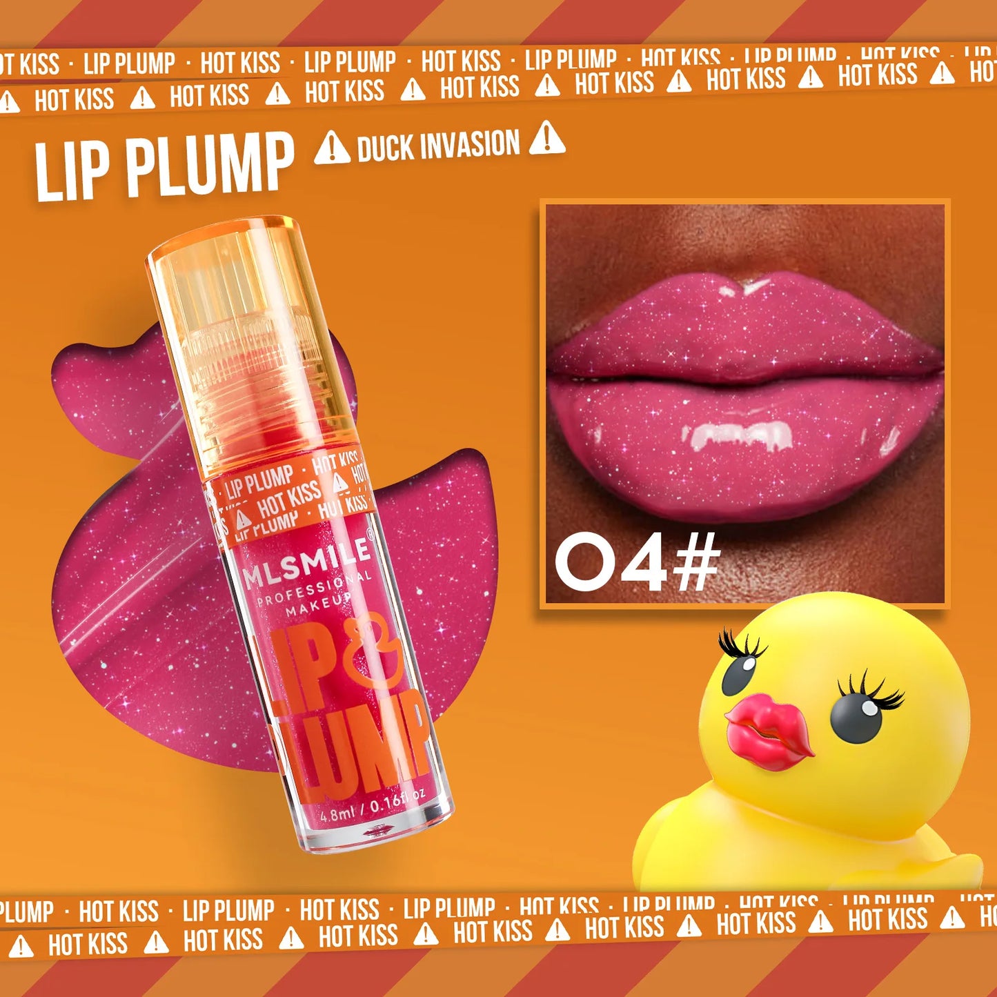 MLSMILE Duck Lip Plump Lip Oil Moisturizing Lip Gloss Mirror Water nature long-lasting  Gloss Gloss Pearl Lip Glaze Set