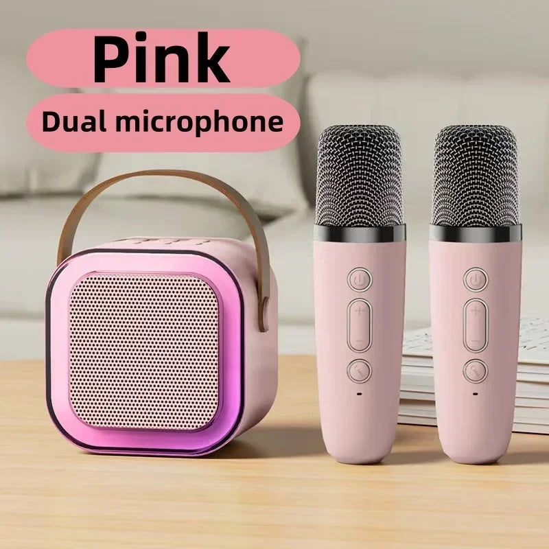 K12 microphone audio integrated wireless microphone karaoke home singing home KTV intelligent LED Bluetooth speaker