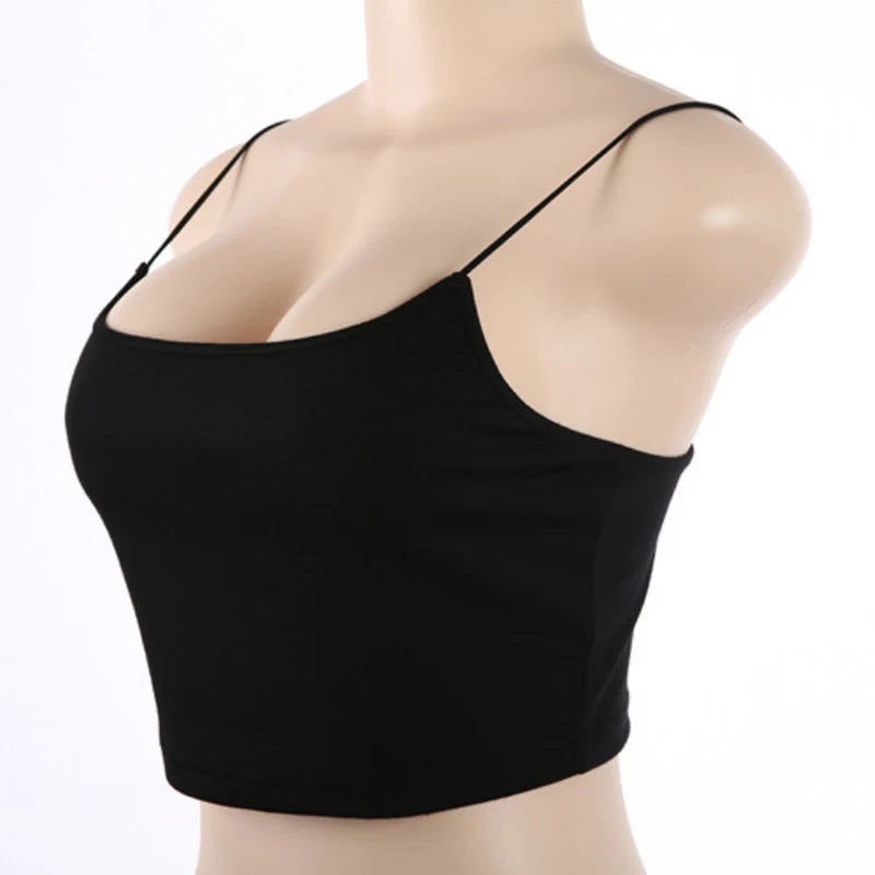 Tanks Tops Sexy Vest Sleeveless Cotton Straps Camis Fitness Bustier Crop Top Seamless Tees Black White Tops