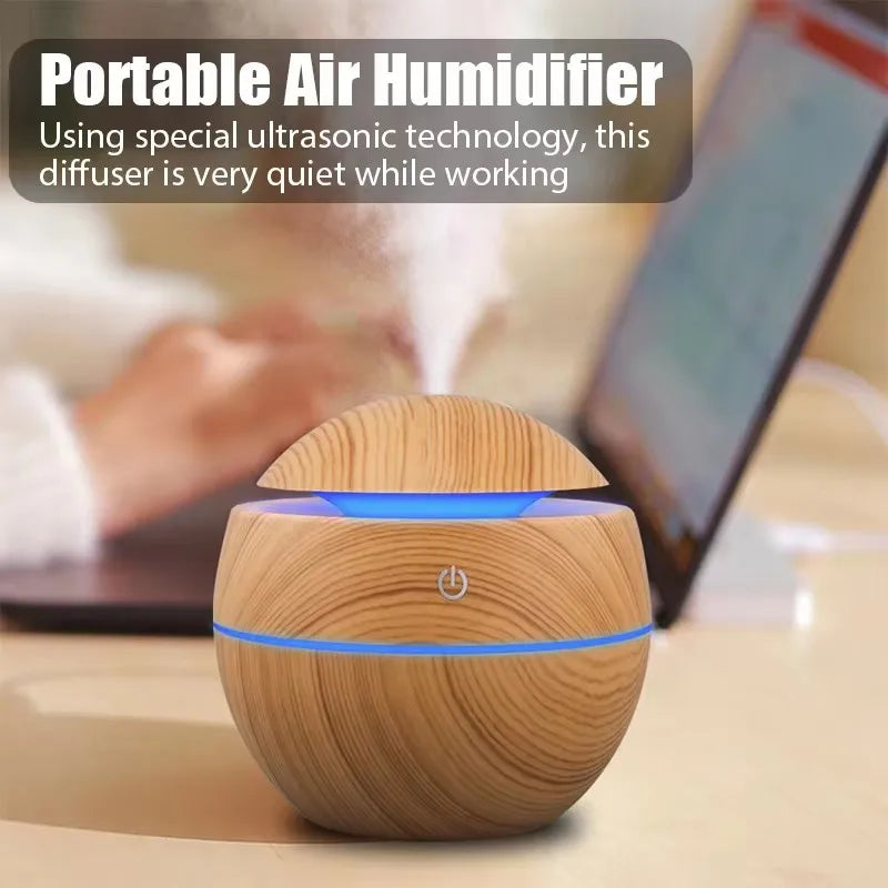 Sprayer Essential Oil Fragrance Mini Home Wood Grain Air Humidifier Electric Air Aroma Diffuser Purifie