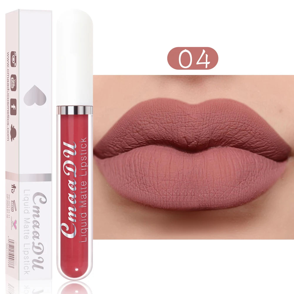 CmaaDu 18 Matte Mist Lip Glaze Long-lasting waterproof Moisturizing Lip Gloss Natural Healthy Lipstick