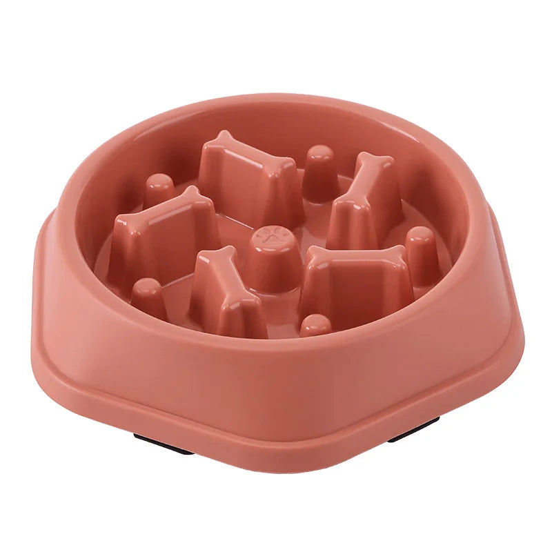 Pet Cat Dog Slow Food Bowl Fat Help Healthy Round Anti-choking Thickened And Non-slip Multiple Colors Shapes