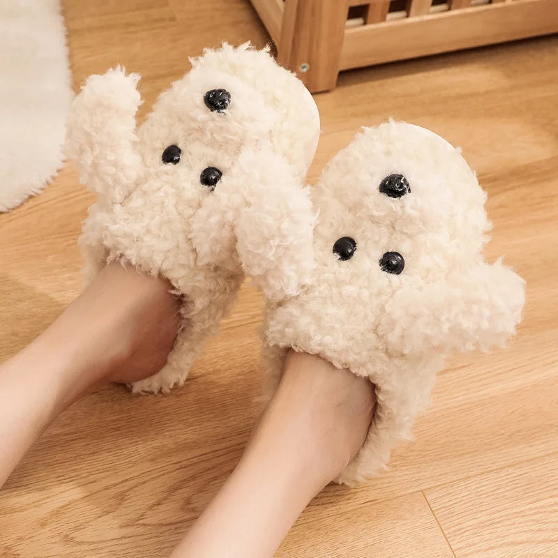 Winter Warm Furry Cotton Shoes Couples Home Indoor Bedroom Cozy Slippers