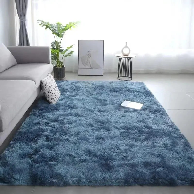 Silk Wool Rugs Children's Room Living Room Bedroom Tie-Dye Non-Slip Washable Machine Washable Carpet Mats