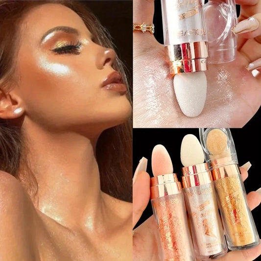 Fairy Powder Highlighter Stick - Shimmering Contour Blush for Brightening and Defining Your Features