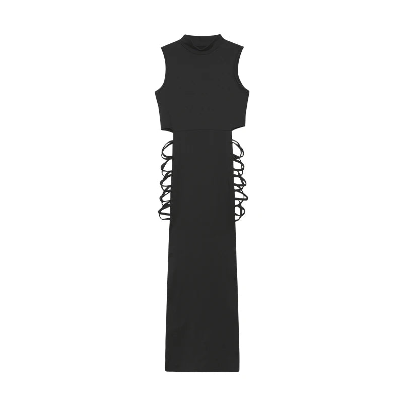 Dress, Sexy Bodycon Mock Neck Sleeveless Dress, Women's Clothing