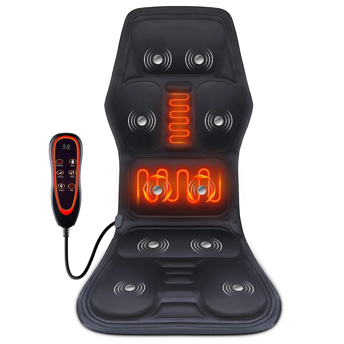 Electric Back Massager Infrared Full-Body Massage Chair Cushion Heating Vibrator Car Home Office Lumbar Neck Mattress Chair Mat