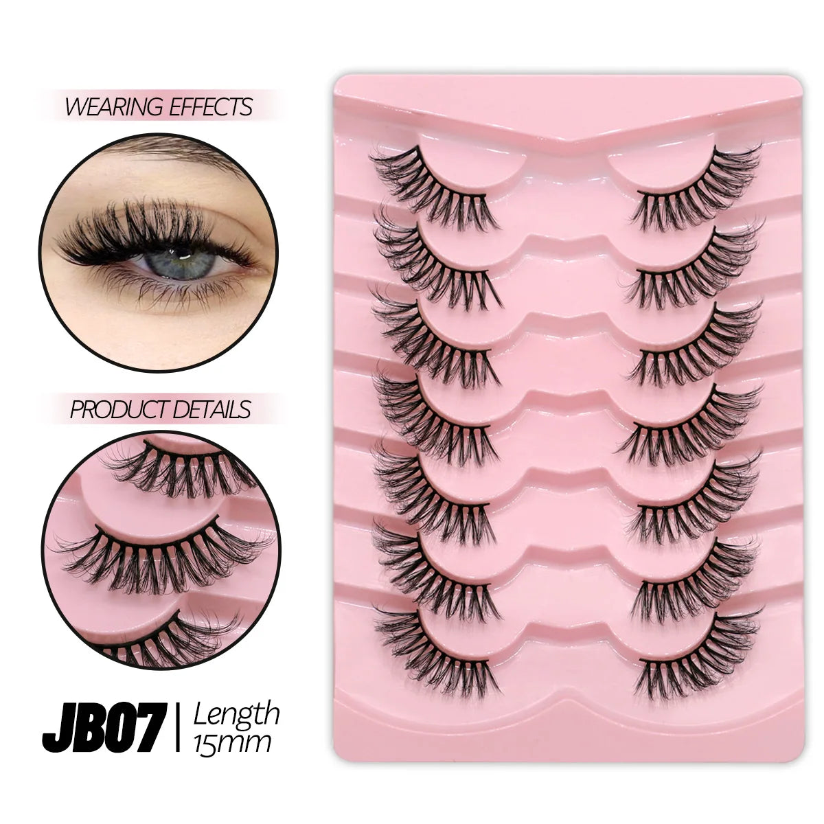 Half Lashes Soft Natural Clear Band Lashes Natural Look Faux Mink Wispy Mink Eyelashes Extension Makeup