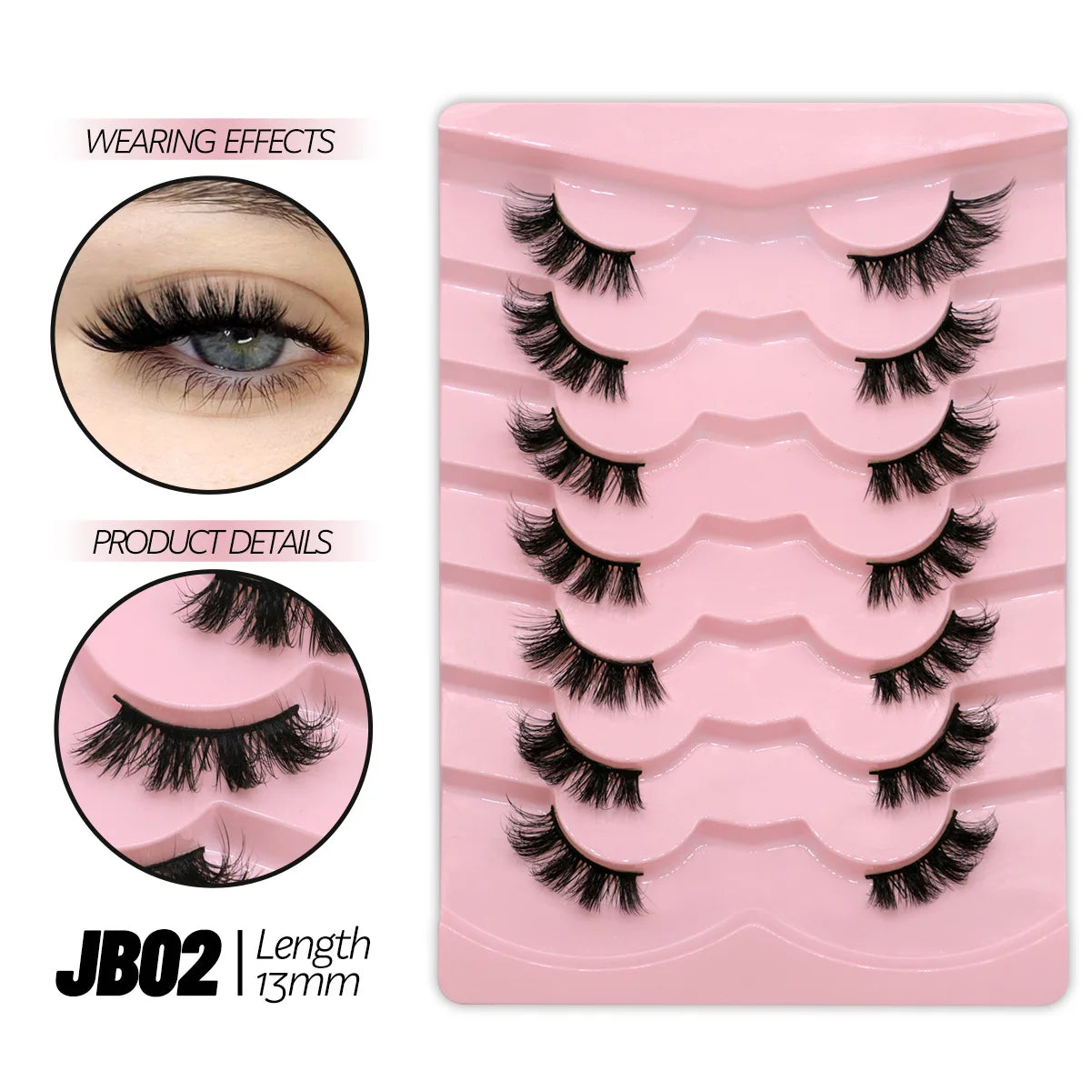 Half Lashes Soft Natural Clear Band Lashes Natural Look Faux Mink Wispy Mink Eyelashes Extension Makeup