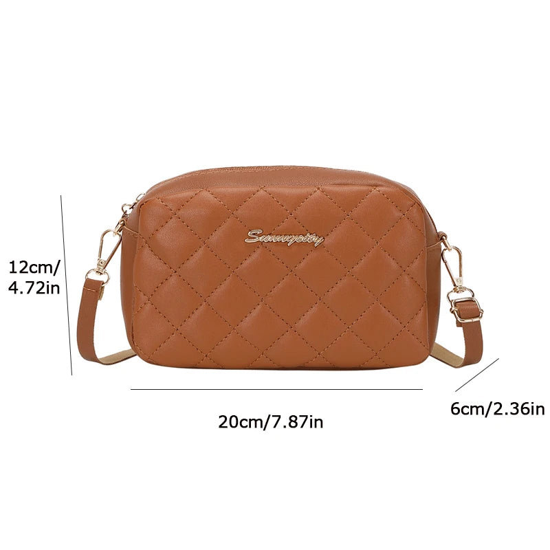 Simple Style Small Shoulder Bags For Women Solid Color Pu Leather Wide Strap Crossbody Bag Female Phone Purse Messenger Handbag