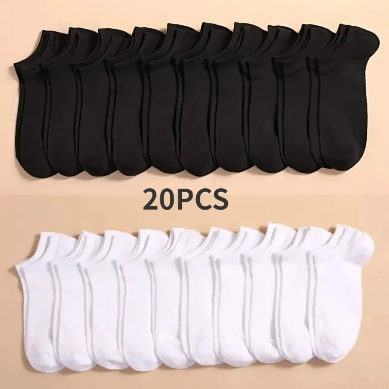 10 Pairs Calcetines Unisex Casual Plain For Men Women