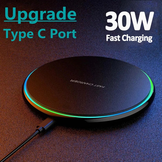 Wireless Charger For iPhone 15 14 13 12 X Pro Max Induction Fast Charging Pad Dock Station For Samsung S23 S22 Xiaomi Huawei