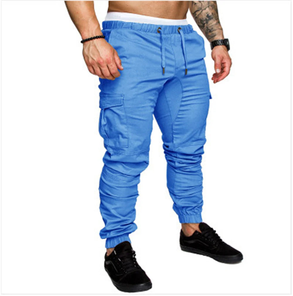 New Tooling Multi Pocket Trousers Men's Cargo Pants Woven Fabric Casual Safari Style Joggers Men