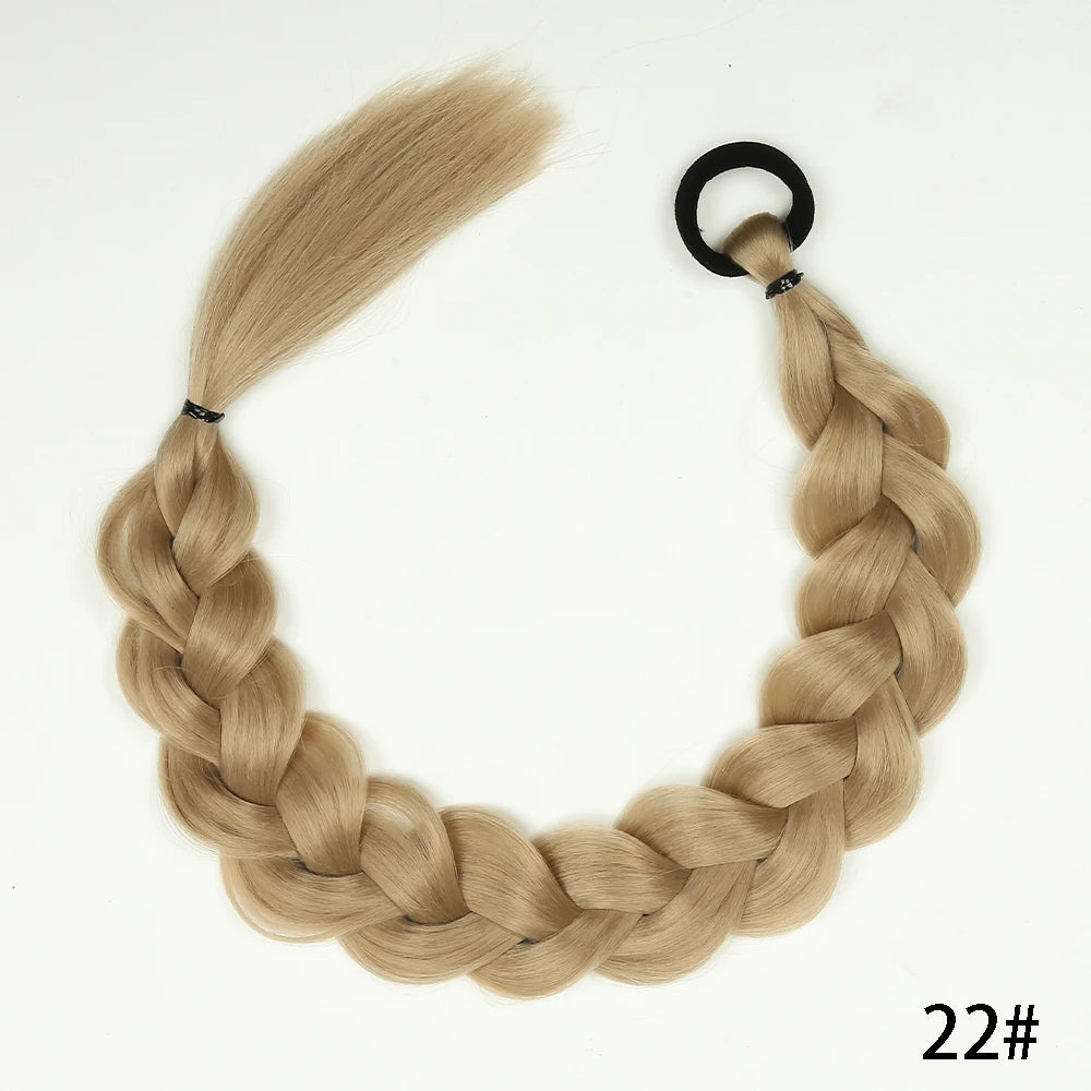 Braid Extensions With Rubber Band 24 Inch Boxing Braided Hair Extensions For Women Daily Use