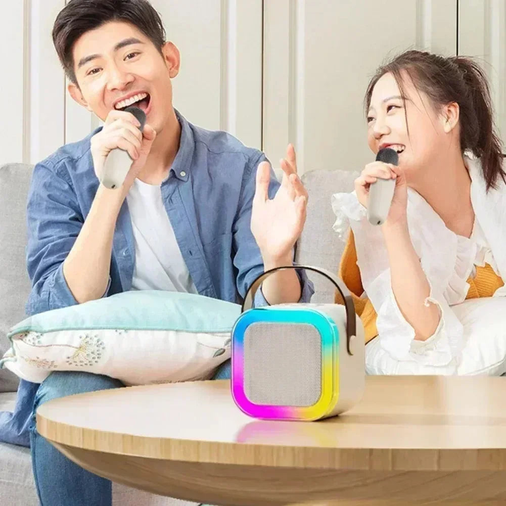 K12 microphone audio integrated wireless microphone karaoke home singing home KTV intelligent LED Bluetooth speaker