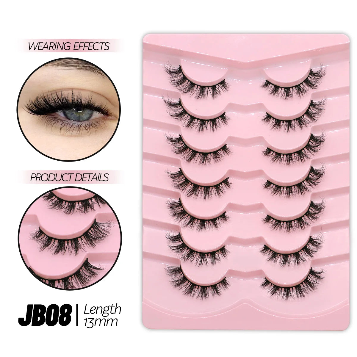 Half Lashes Soft Natural Clear Band Lashes Natural Look Faux Mink Wispy Mink Eyelashes Extension Makeup