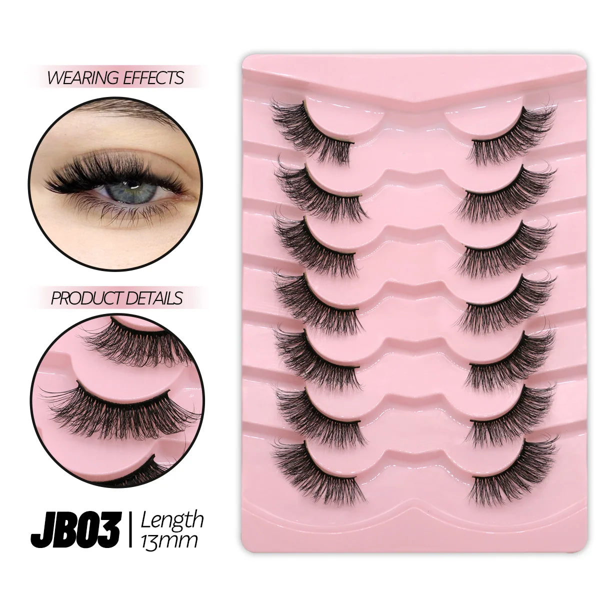 Half Lashes Soft Natural Clear Band Lashes Natural Look Faux Mink Wispy Mink Eyelashes Extension Makeup