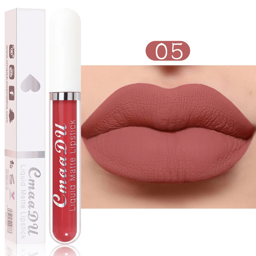 CmaaDu 18 Matte Mist Lip Glaze Long-lasting waterproof Moisturizing Lip Gloss Natural Healthy Lipstick