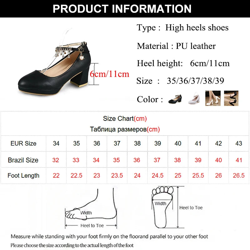 Rimocy Crystal Ankle Strap Pumps Women Chunky Platform Super High Heels Shoes Woman Autumn 2022 Thick Heeled Party Wedding Shoes