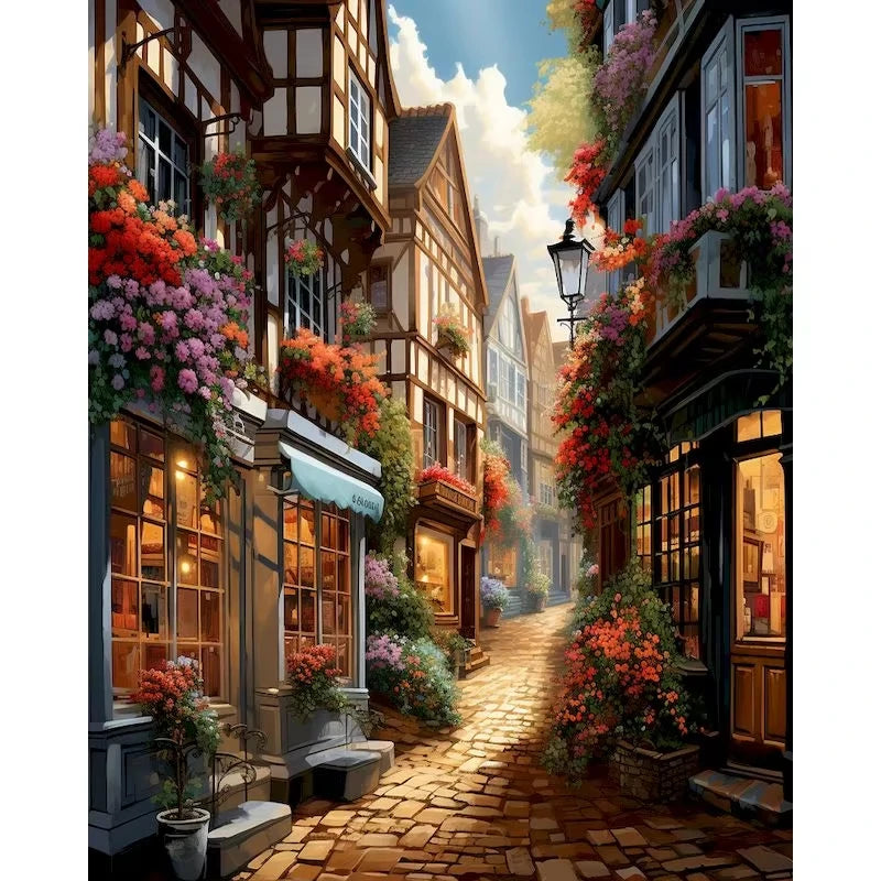 City Landscape Painting By Numbers For Adults DIY Kits HandPainted On Canvas With Framed Oil Picture Drawing Coloring By Number