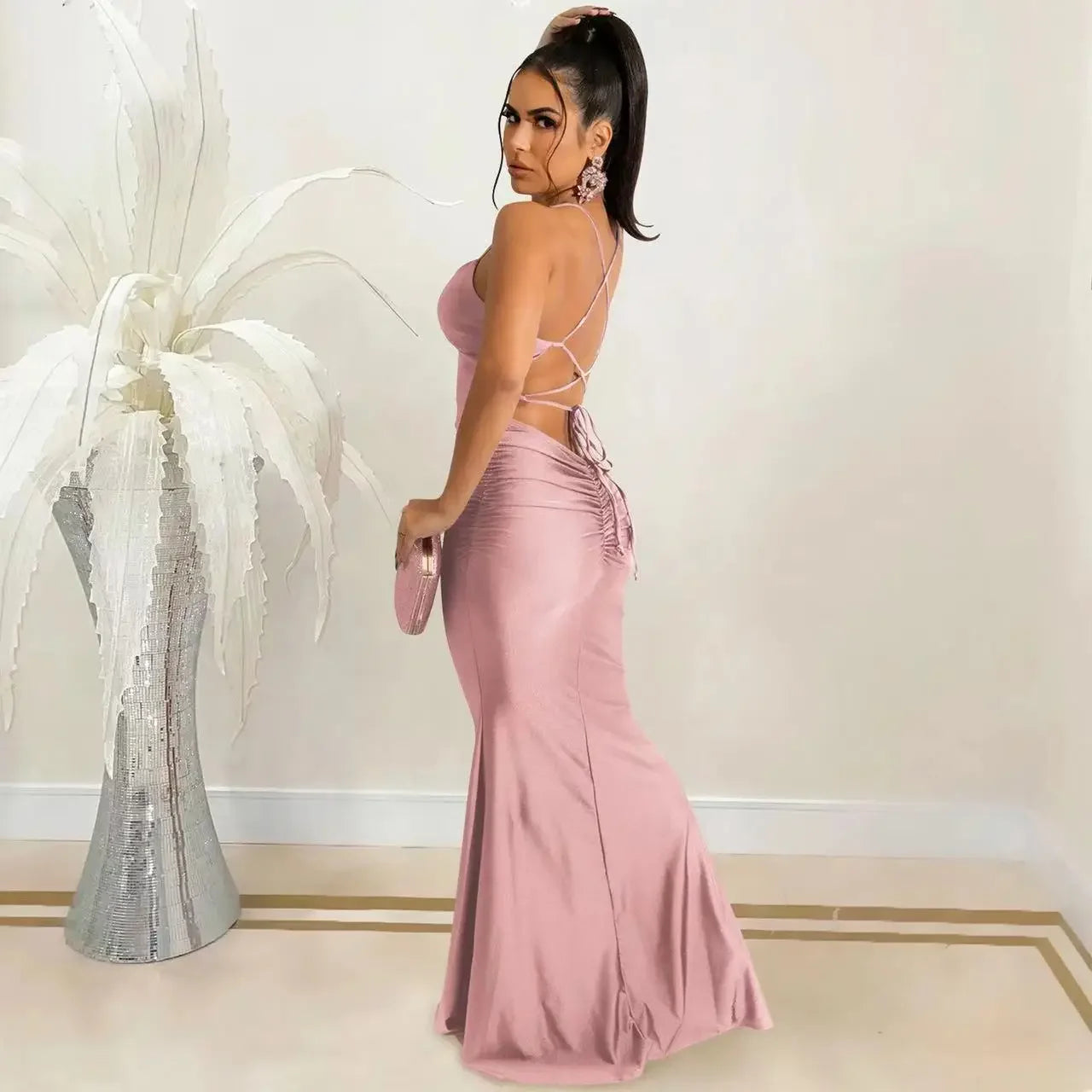 Maxi Dress Backless Bodycon Sexy Streetwear Party Elegant Festival Evening Summer Long Dress