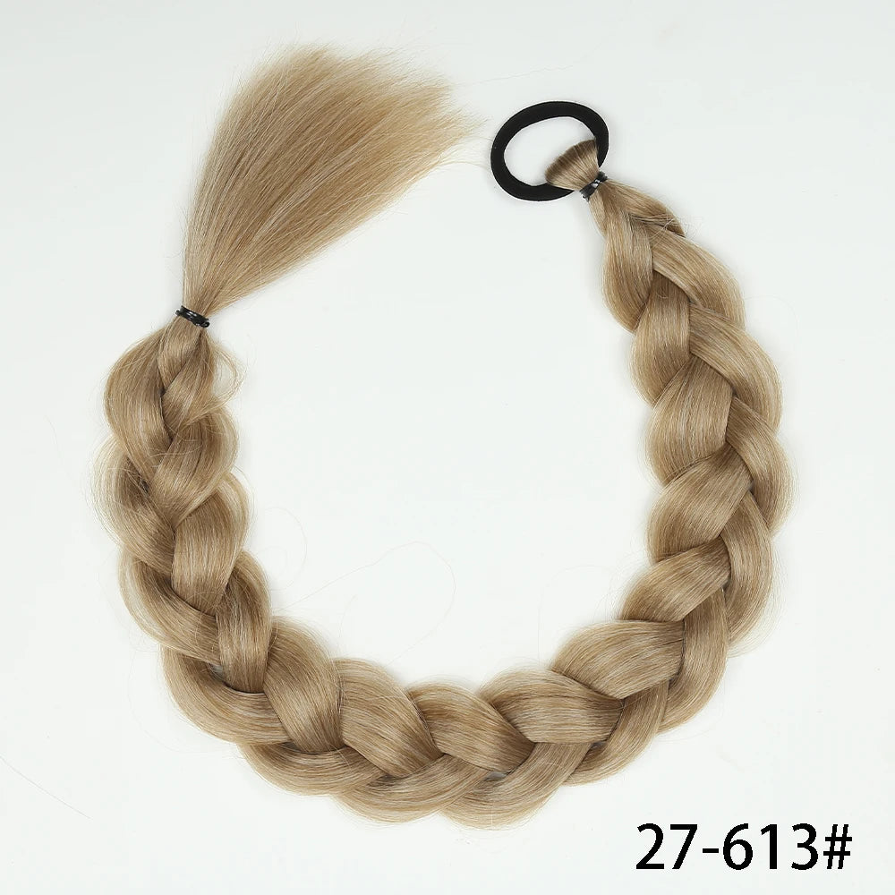 Braid Extensions With Rubber Band 24 Inch Boxing Braided Hair Extensions For Women Daily Use