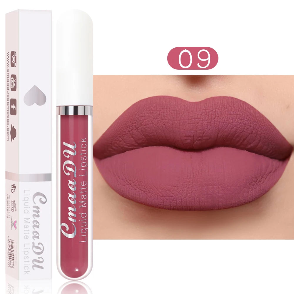 CmaaDu 18 Matte Mist Lip Glaze Long-lasting waterproof Moisturizing Lip Gloss Natural Healthy Lipstick