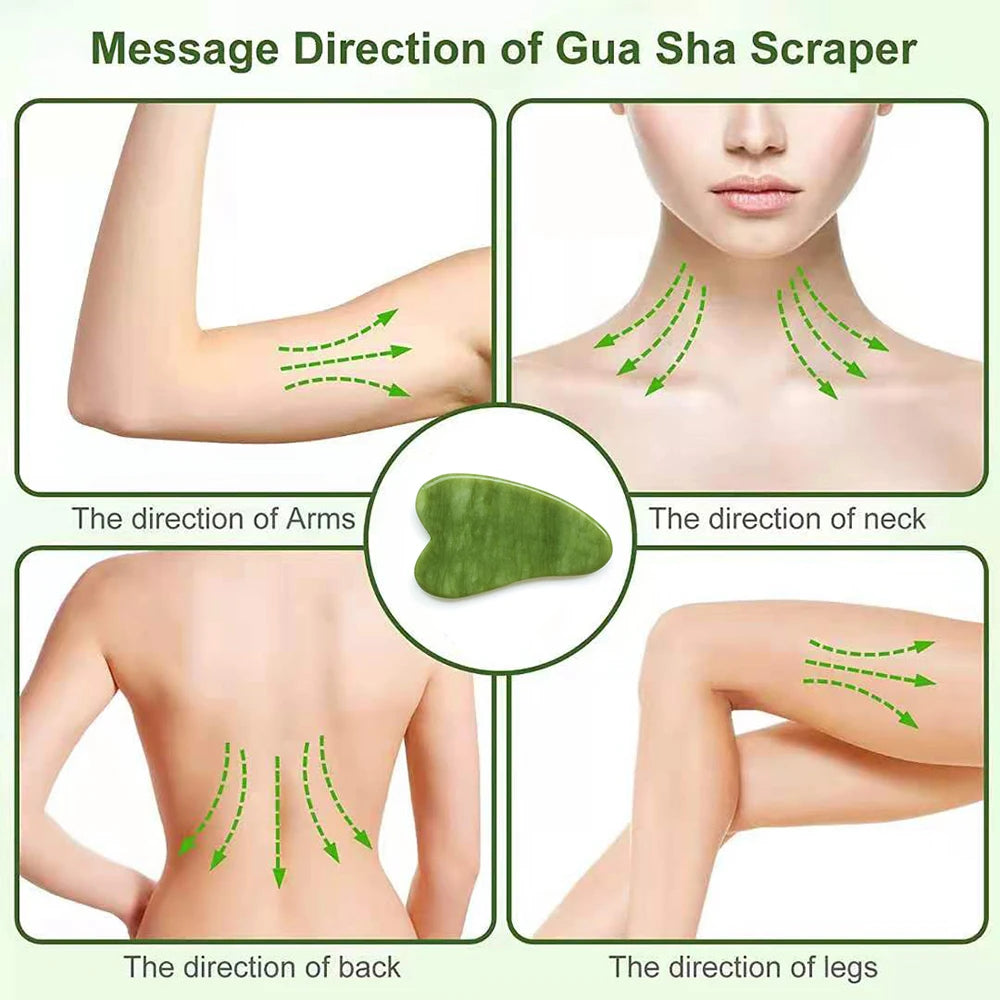 Natural Jade Stone Gua Sha Board Massage Guasha Scraper Plate Face Beauty Health Massager Tools For Face Neck Back Skincare