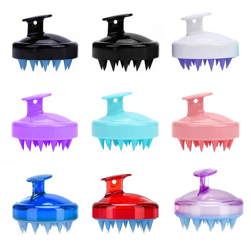 Head Massage Instrument Silicone Hair Scalp Massage Brush Comb Shampoo Hair Washing Comb Magic Handle Brush Spa Massage Brush