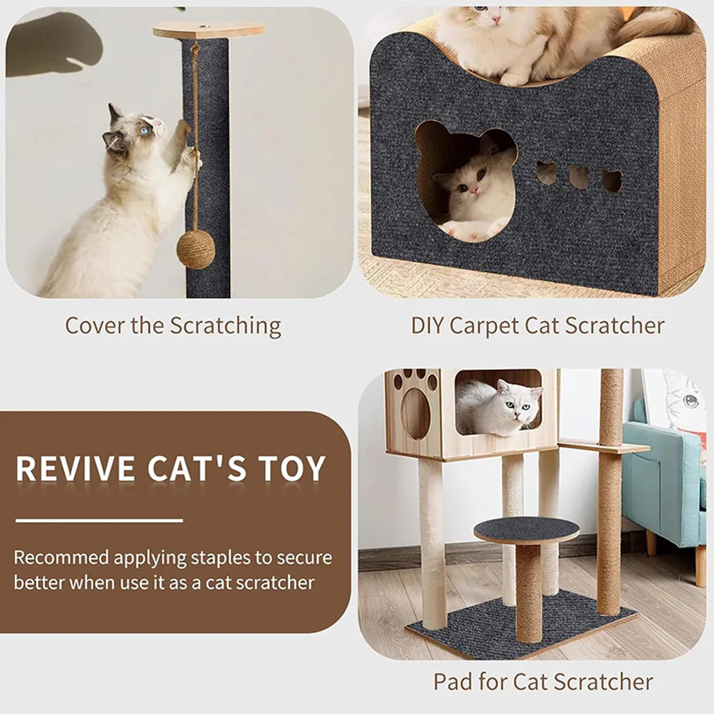 Cat Scratching Mat Cat Scratcher Sofa Protector Scraper For Cats Trimmable Self-adhesive Carpet Cat Scratching Post Pet Products